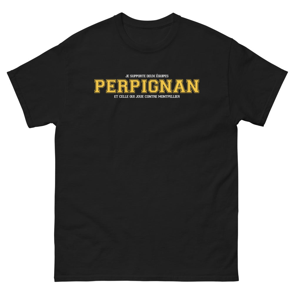 T-shirt Perpignan noir - Supporter avec humour