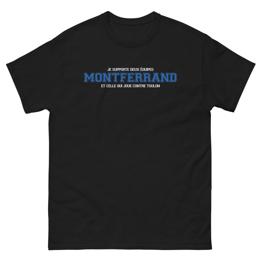 T-shirt Montferrand vs Toulon noir - Je supporte deux équipes