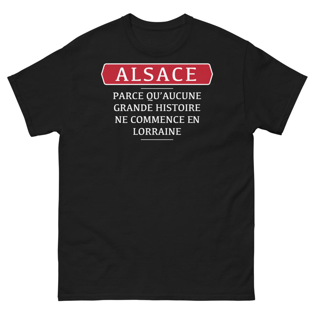 T-shirt Alsace noir - Parce qu'aucune grande histoire ne commence en Lorraine