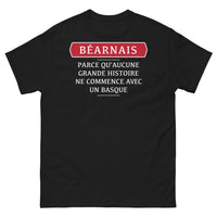 Thumbnail for T-shirt Béarnais noir - Aucune grande histoire ne commence avec un Basque