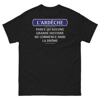 Thumbnail for T-shirt Ardèche noir - L'Ardèche : histoires qui commencent