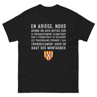 Thumbnail for T-shirt Ariège noir - En Ariège, un avis mitigé sur le réchauffement