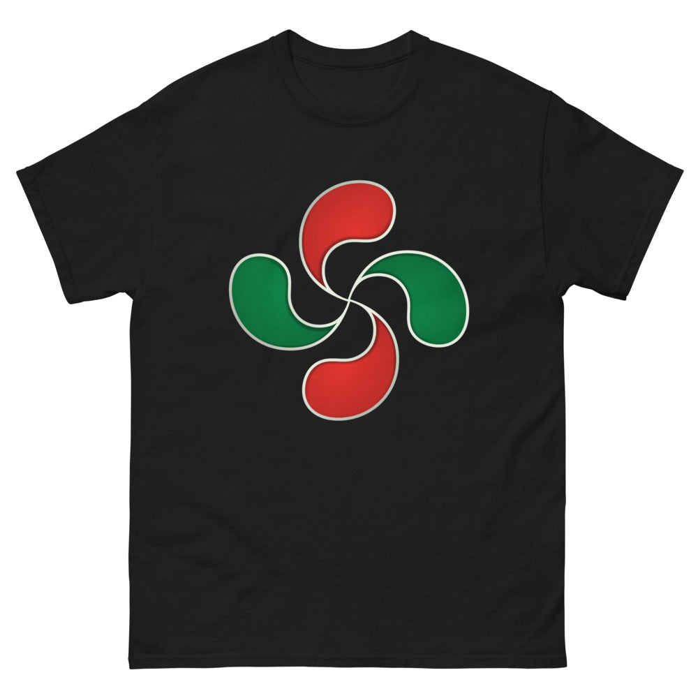 T-shirt Basque noir - Lauburu Cross Dark Edition face