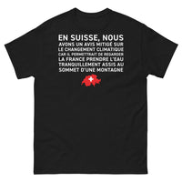 Thumbnail for T-shirt Suisse noir - Vue humoristique du sommet