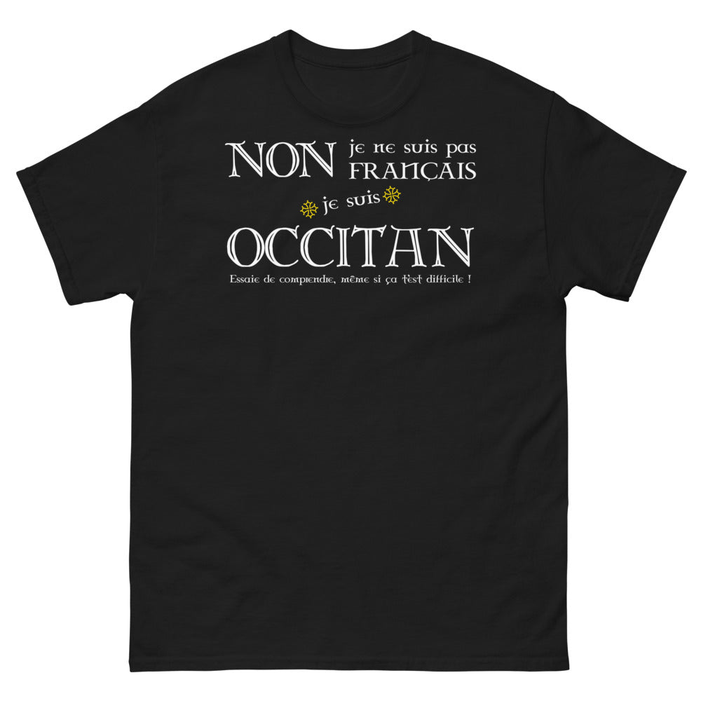 T-shirt occitan noir - Je ne suis pas français, je suis occitan
