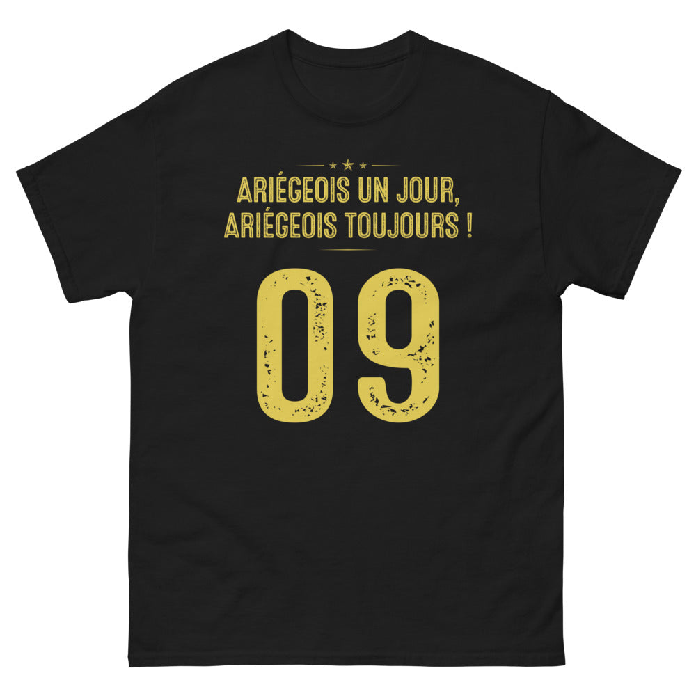 T-shirt Ariège noir - Un Jour Ariégeois, Toujours Ariégeois