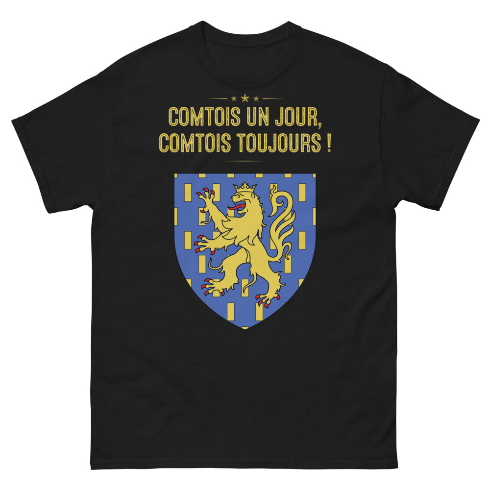 T-shirt Franche-Comté noir - Comtois un jour, Comtois toujours