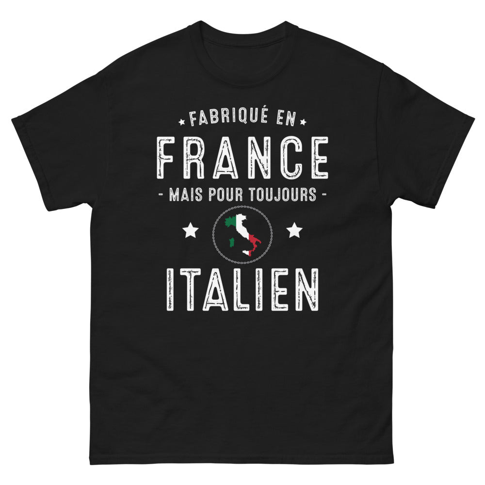 T-shirt Italie noir - Fabriqué en France, Mais Toujours Italien