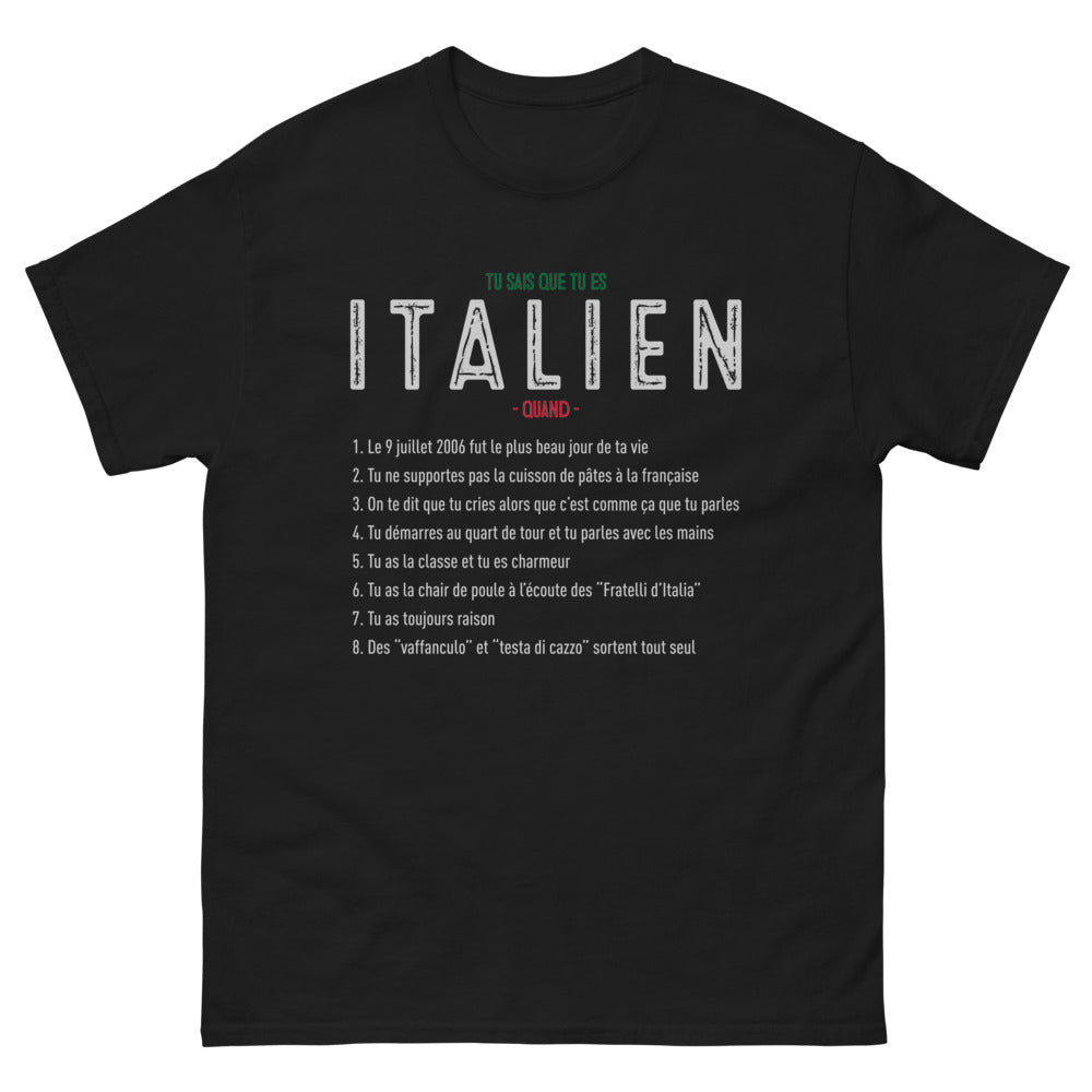 T-shirt Italie noir - Souvenir du 9 juillet 2006