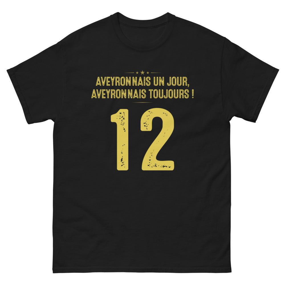 T-shirt Aveyronnais noir - Fier d'être du pays