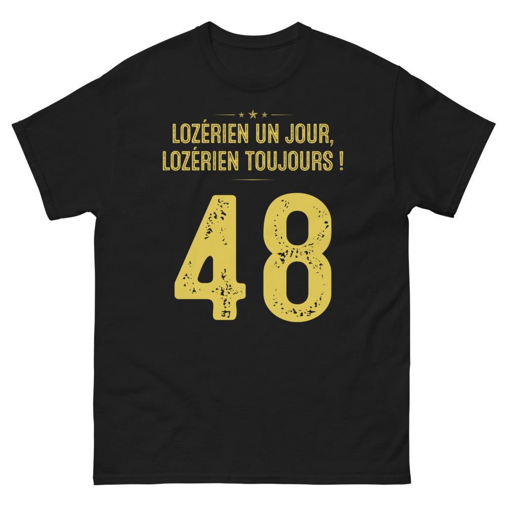 T-shirt Lozérien noir - Lozérien un jour, Lozérien toujours
