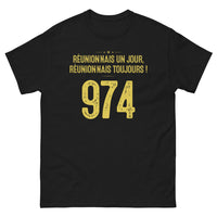 Thumbnail for T-shirt Réunion noir - Né un jour, Réunionnais toujours