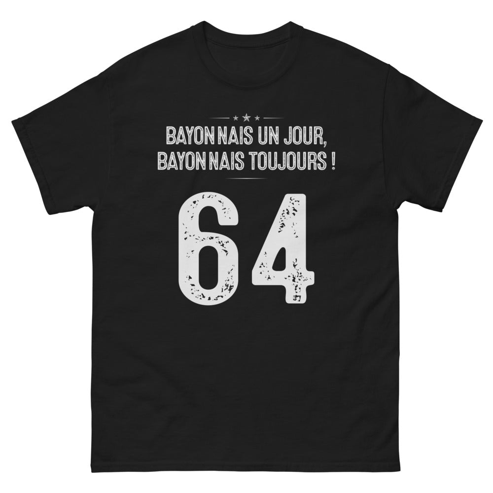 T-shirt Pays Basque noir - Bayonnais Un Jour, Bayonnais Toujours