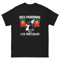 Thumbnail for T-shirt humour portugais noir - Dieu pardonne pas les Portugais