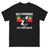 T-shirt humour portugais noir - Dieu pardonne pas les Portugais