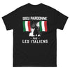 T-shirt humour italien noir - Dieu ne pardonne pas les Italiens