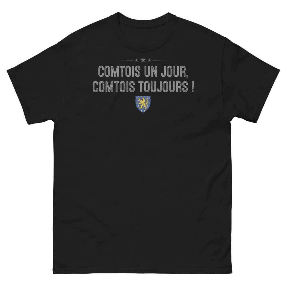 T-shirt Franche-Comté noir - Comtois Un Jour, Comtois Toujours