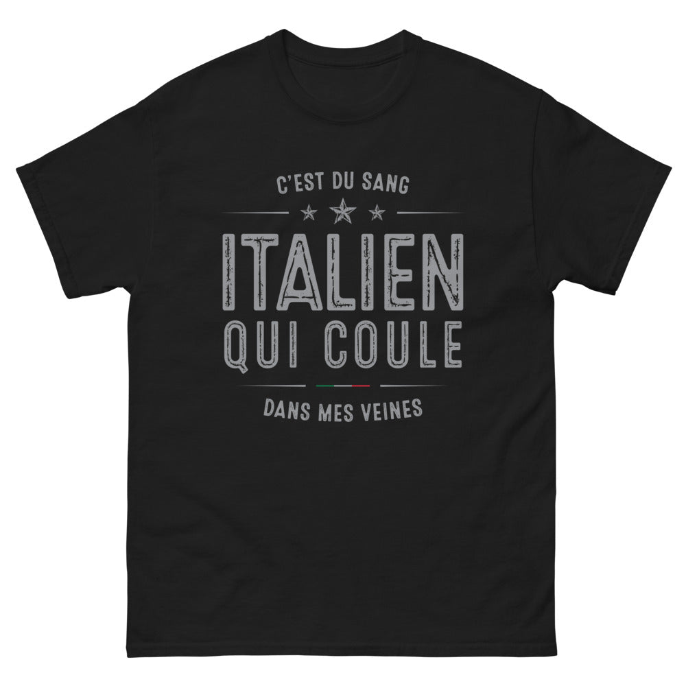 T-shirt Italie noir - C'est du Sang Italien qui Coule