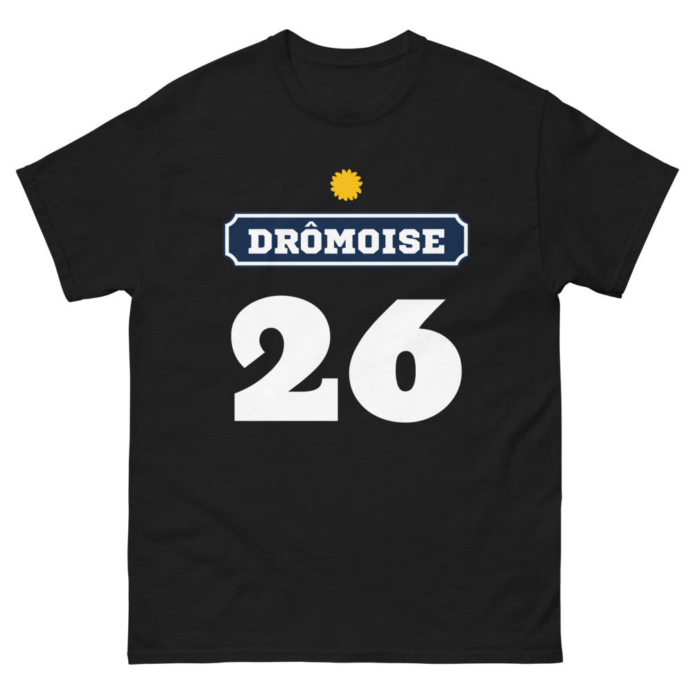 T-shirt Drôme noir - Fier de la Drôme avec humour