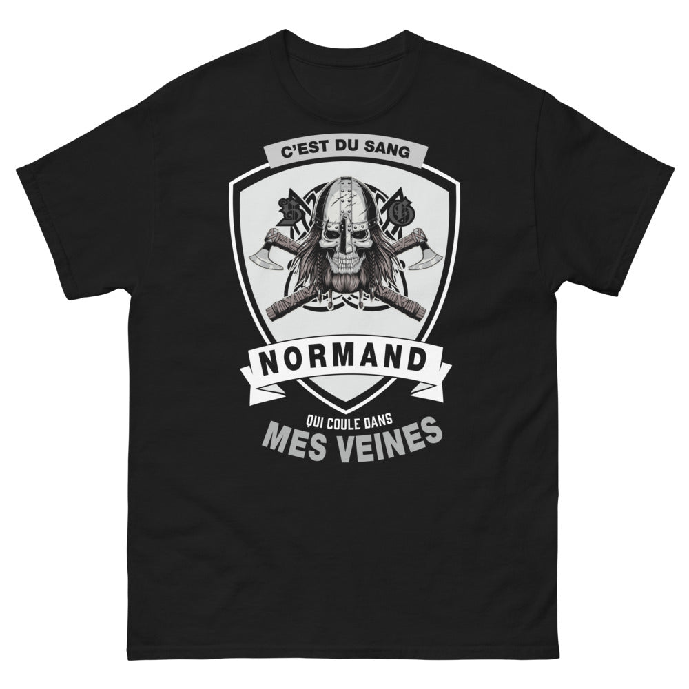 T-shirt Normandie noir - C'est du sang normand qui coule