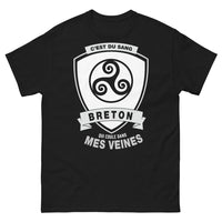 Thumbnail for T-shirt Bretagne noir - C'est du sang breton qui coule
