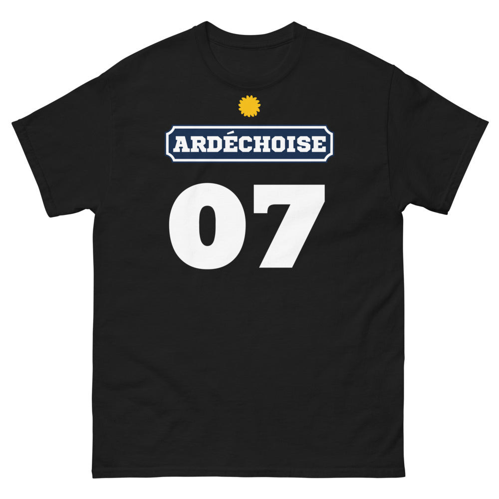 T-shirt Ardèche noir - Fier de ses racines