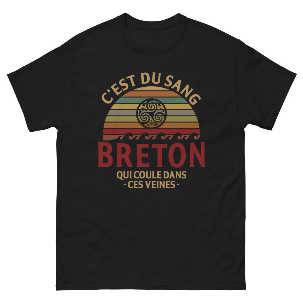 T-shirt Bretagne noir - C'est du sang breton qui coule