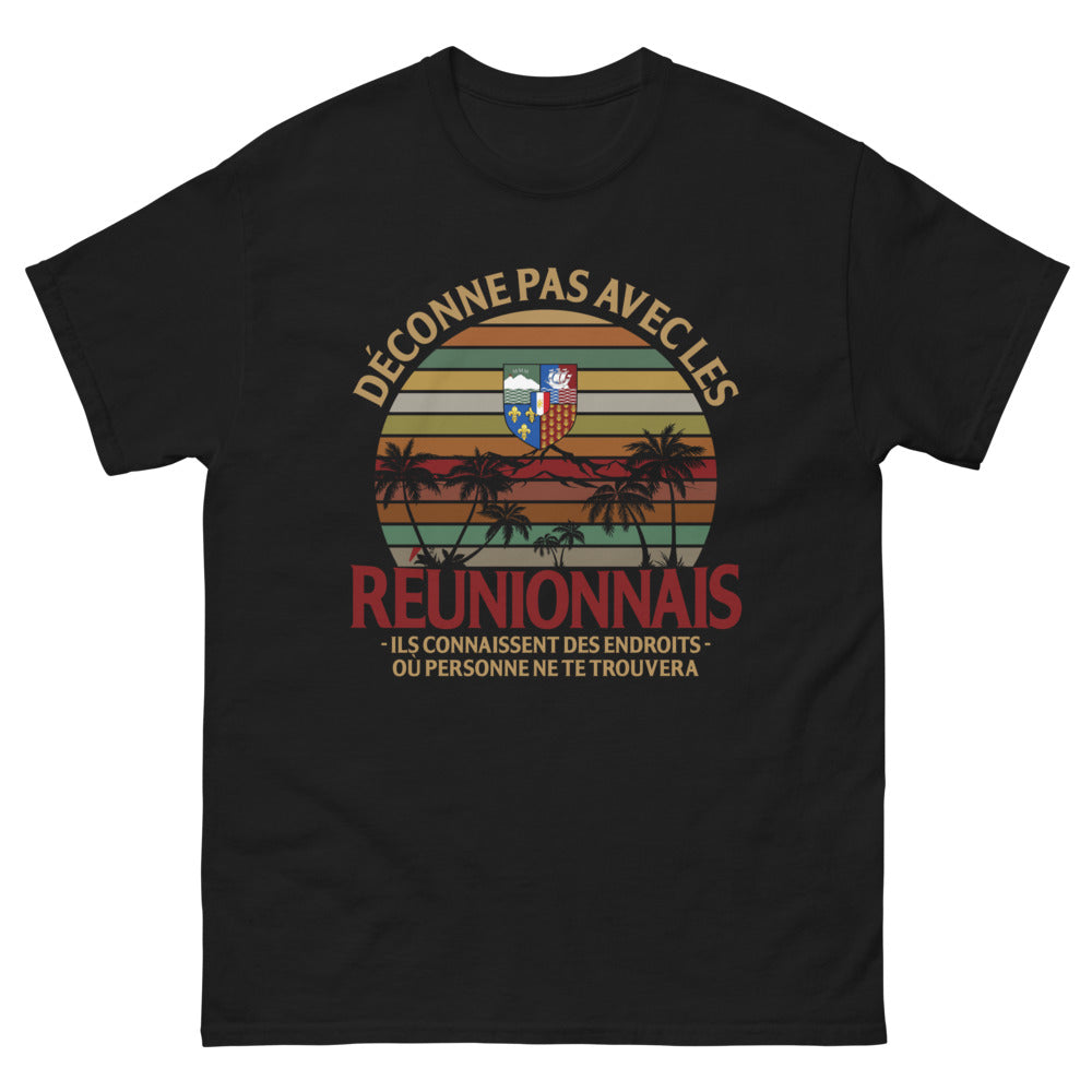 T-shirt Réunion noir - Déconne pas avec les Réunionnais