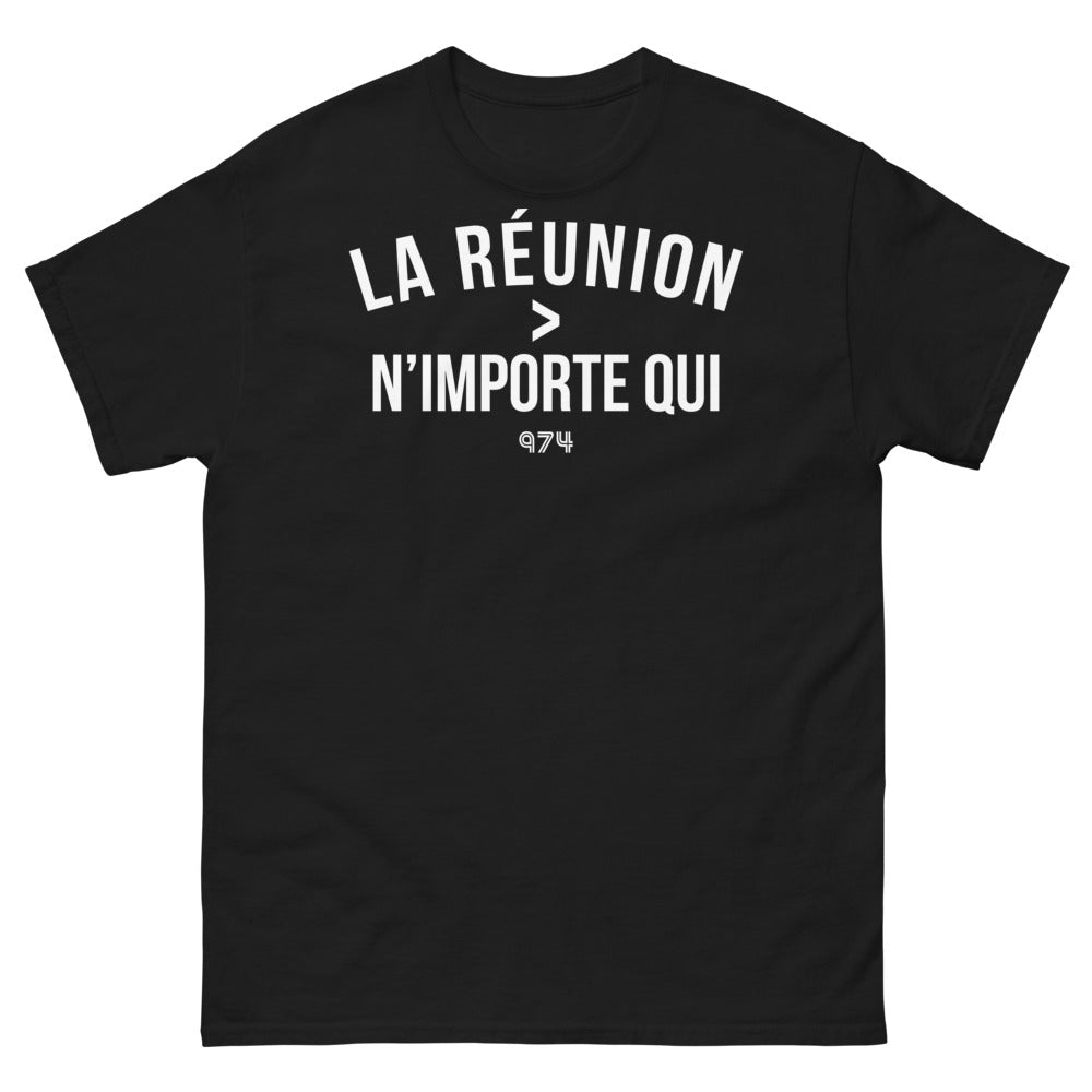 T-shirt La Réunion 974 noir - numéro emblématique de l'île