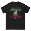 T-shirt Ardèche noir - L'argent ne fait pas le bonheur