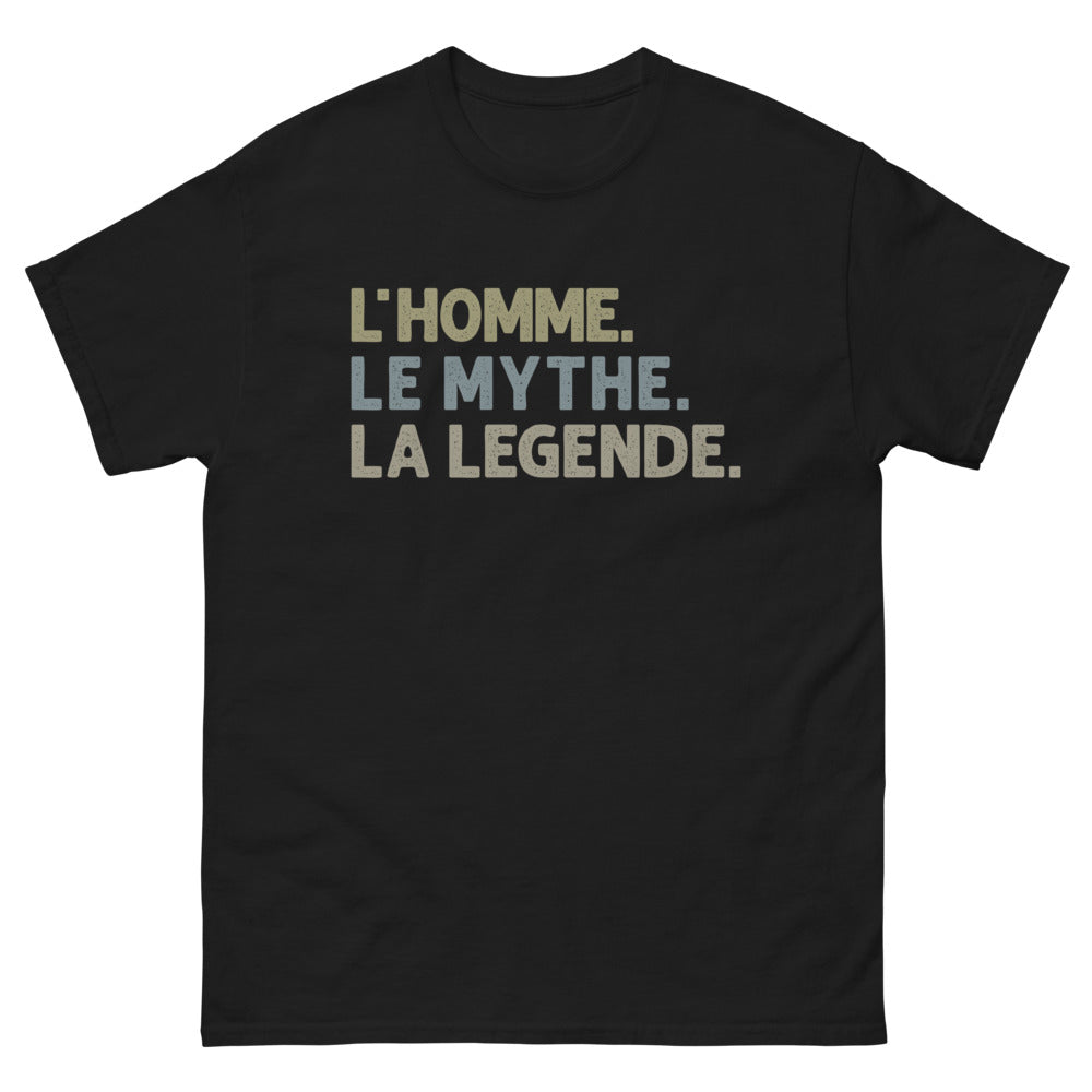 T-shirt homme noir - L'homme, le Mythe, la Légende