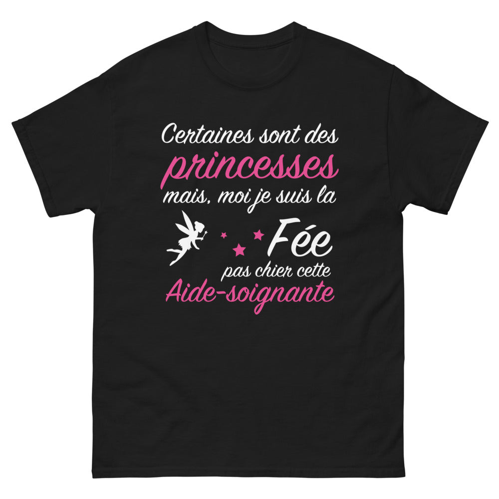 T-shirt Aide-Soignante noir - Fée Pas Chier, humour et fierté