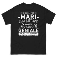 Thumbnail for T-shirt Bretagne noir - Fier mari d'une Bretonne merveilleuse