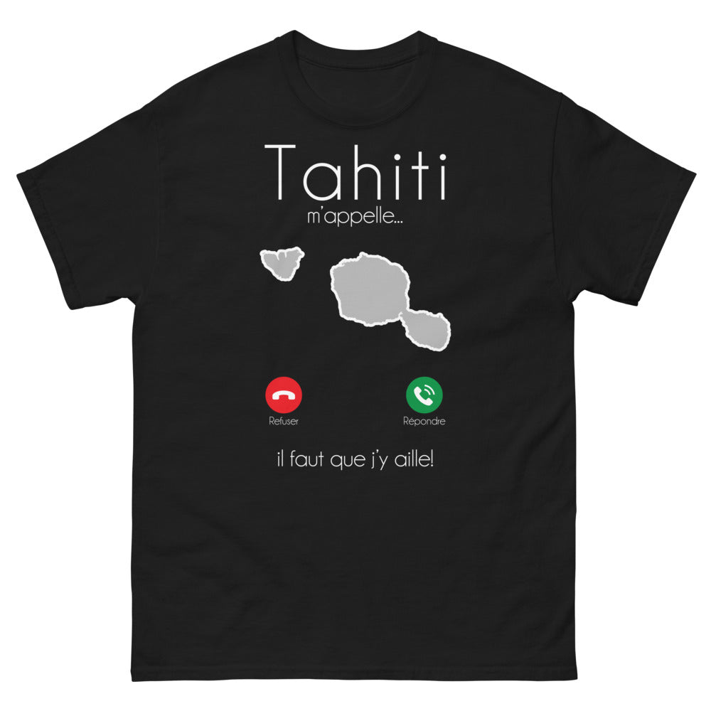 T-shirt Tahiti noir - Tahiti, m'appelle, il faut que j'y aille