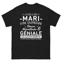 Thumbnail for T-shirt Colombien noir - Fier mari d'une douce géniale
