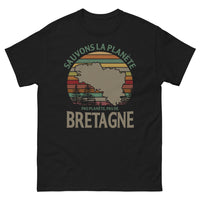 Thumbnail for T-shirt Bretagne noir - Sauvons la planète, pas la Bretagne