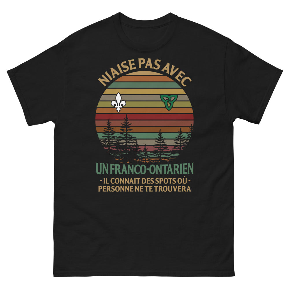 T-shirt Franco-Ontarien noir - Ne sous-estime pas un Franco-Ontarien