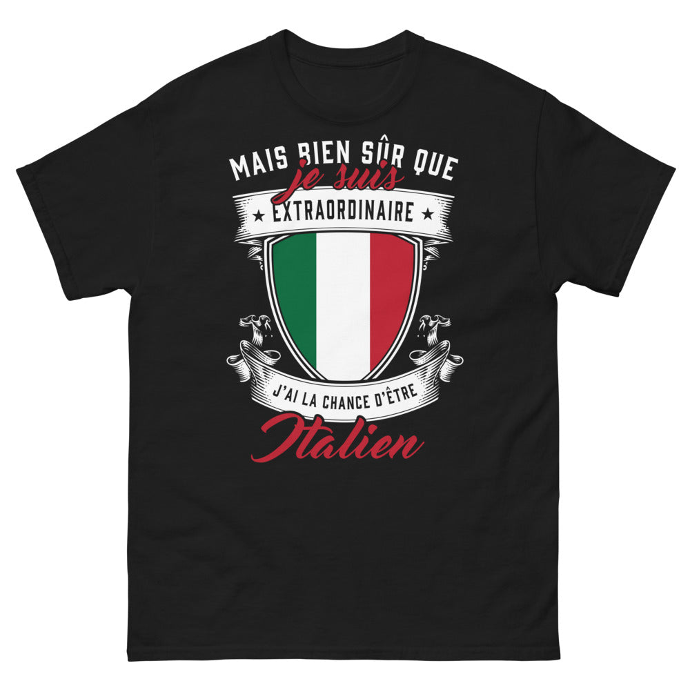 T-shirt Italie noir - Mais bien sûr, que je suis extraordinaire