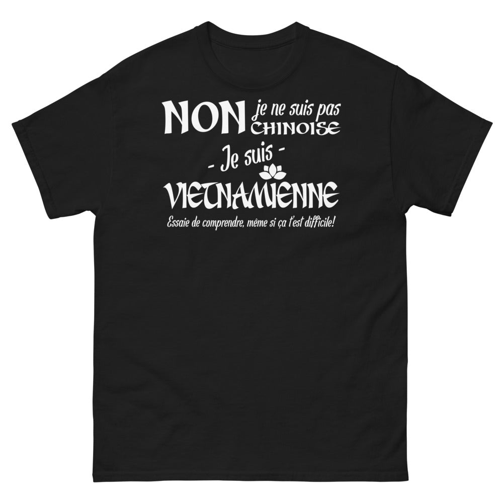 T-shirt Vietnam noir - Je ne suis pas chinoise, je suis vietnamienne