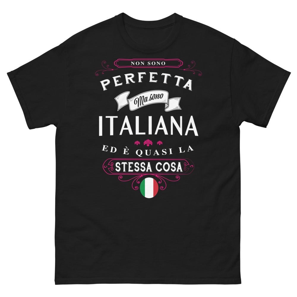 T-shirt Italie noir - Non sono perfetta ma sono italiana