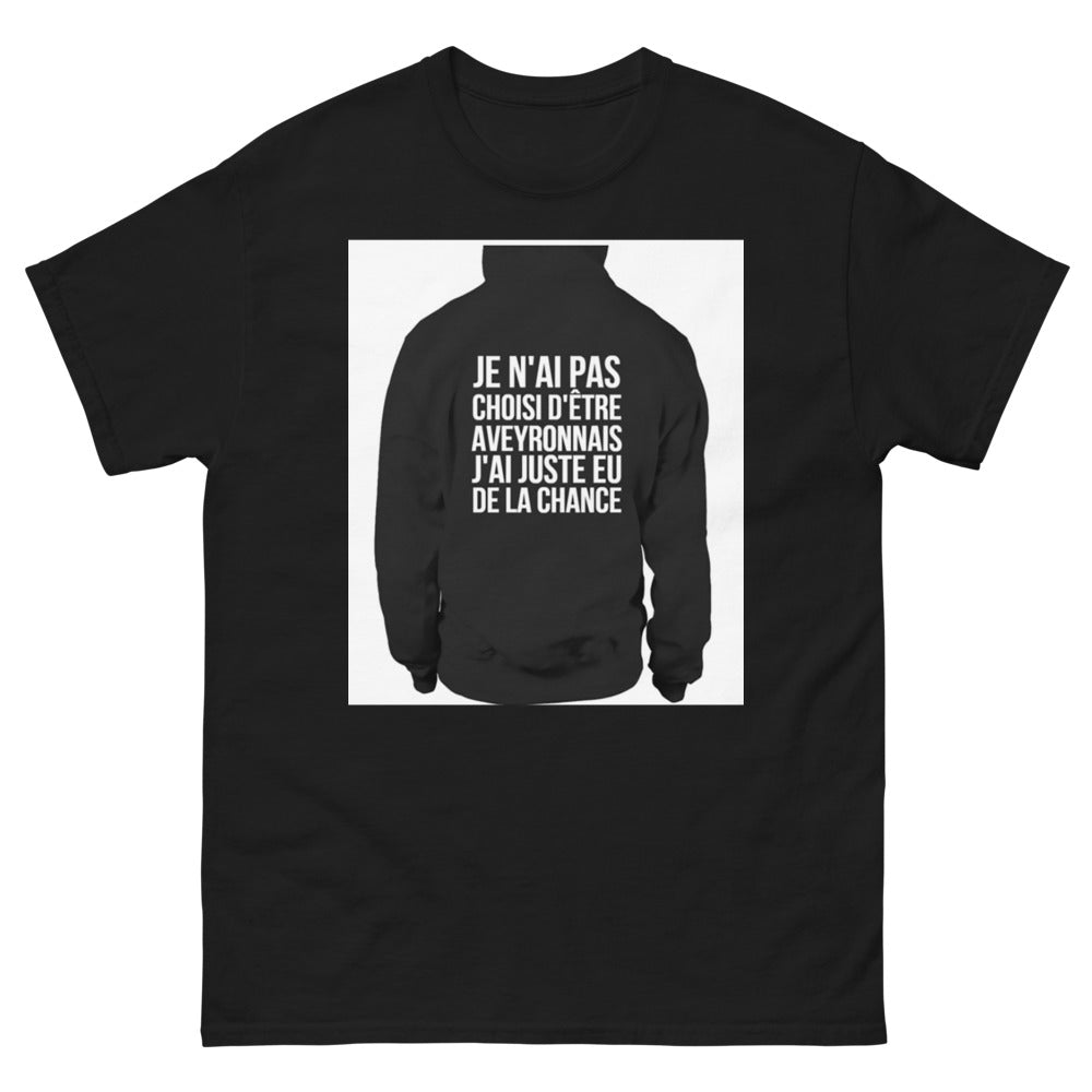 T-shirt Aveyron noir - Je n'ai pas choisi d'être Aveyronnais