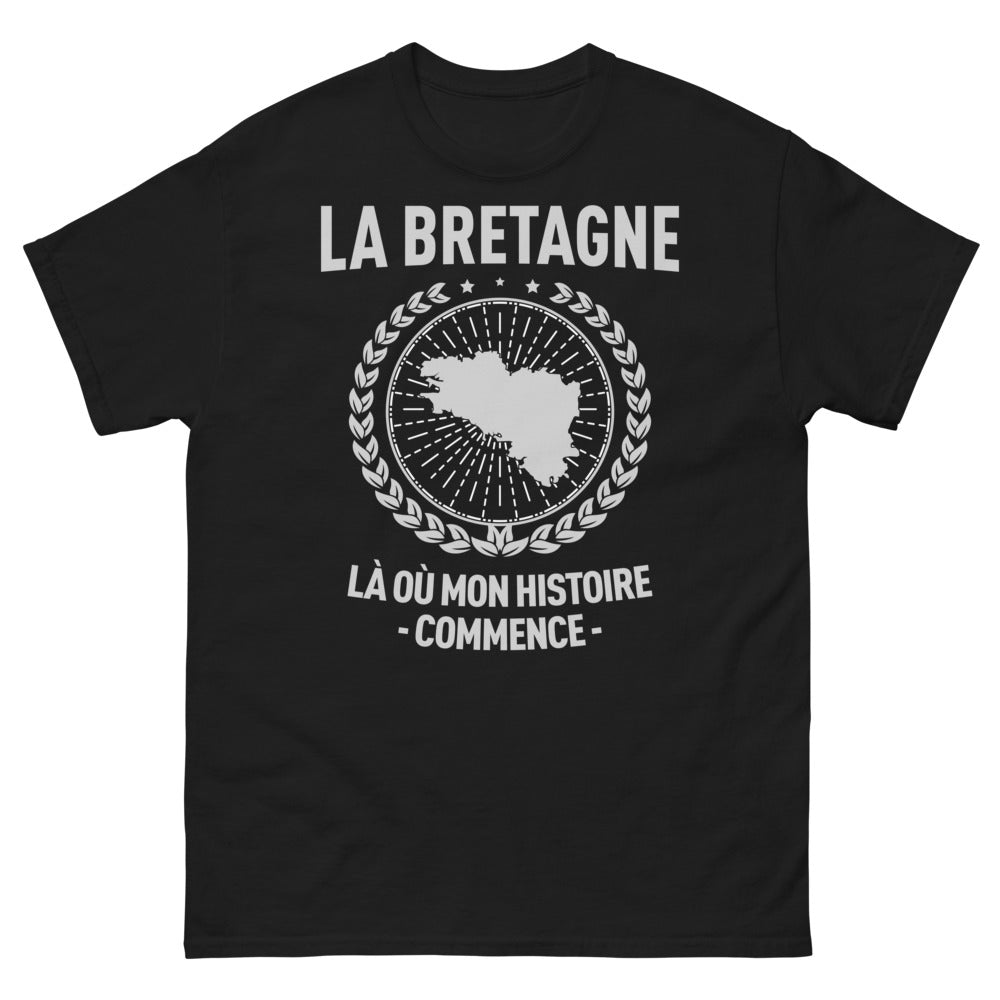 T-shirt Bretagne noir - Là où mon histoire commence