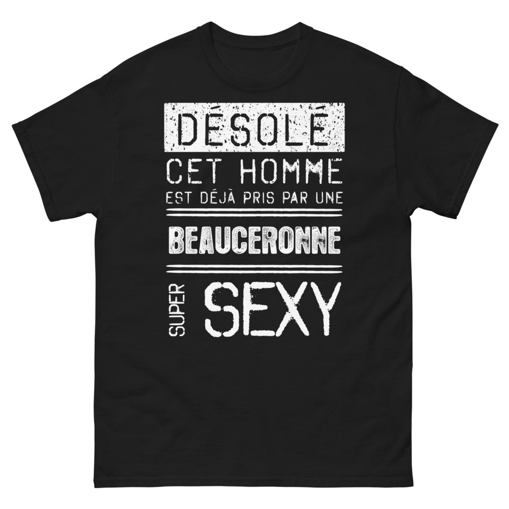 T-shirt Beauceronne noir - Désolé, cet homme est déjà pris