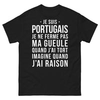 Thumbnail for T-shirt Portugal noir - Je suis portugais, je ne ferme pas ma gueule