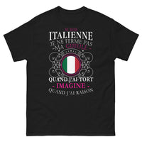 Thumbnail for T-shirt Italie noir - Je suis Italienne, toujours raison