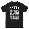 T-shirt Corse noir - Je suis Corse, je ne ferme pas ma gueule