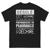 T-shirt pharmacie noir - Désolé, cet homme est déjà pris