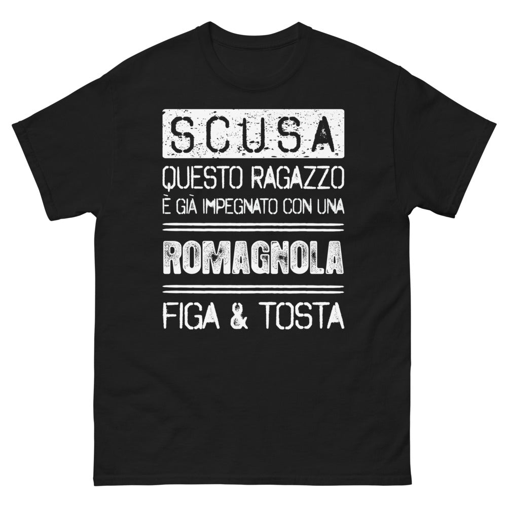 T-shirt Romagnol noir - Impegnato con una Romagnola Figa Tosta