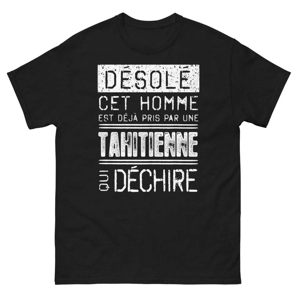 T-shirt Tahiti noir - Désolé cet homme est déjà pris