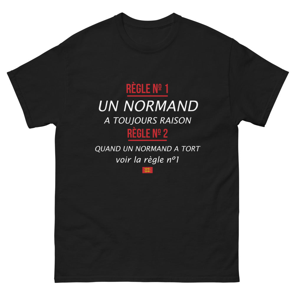T-shirt Normand noir - Un Normand a toujours raison